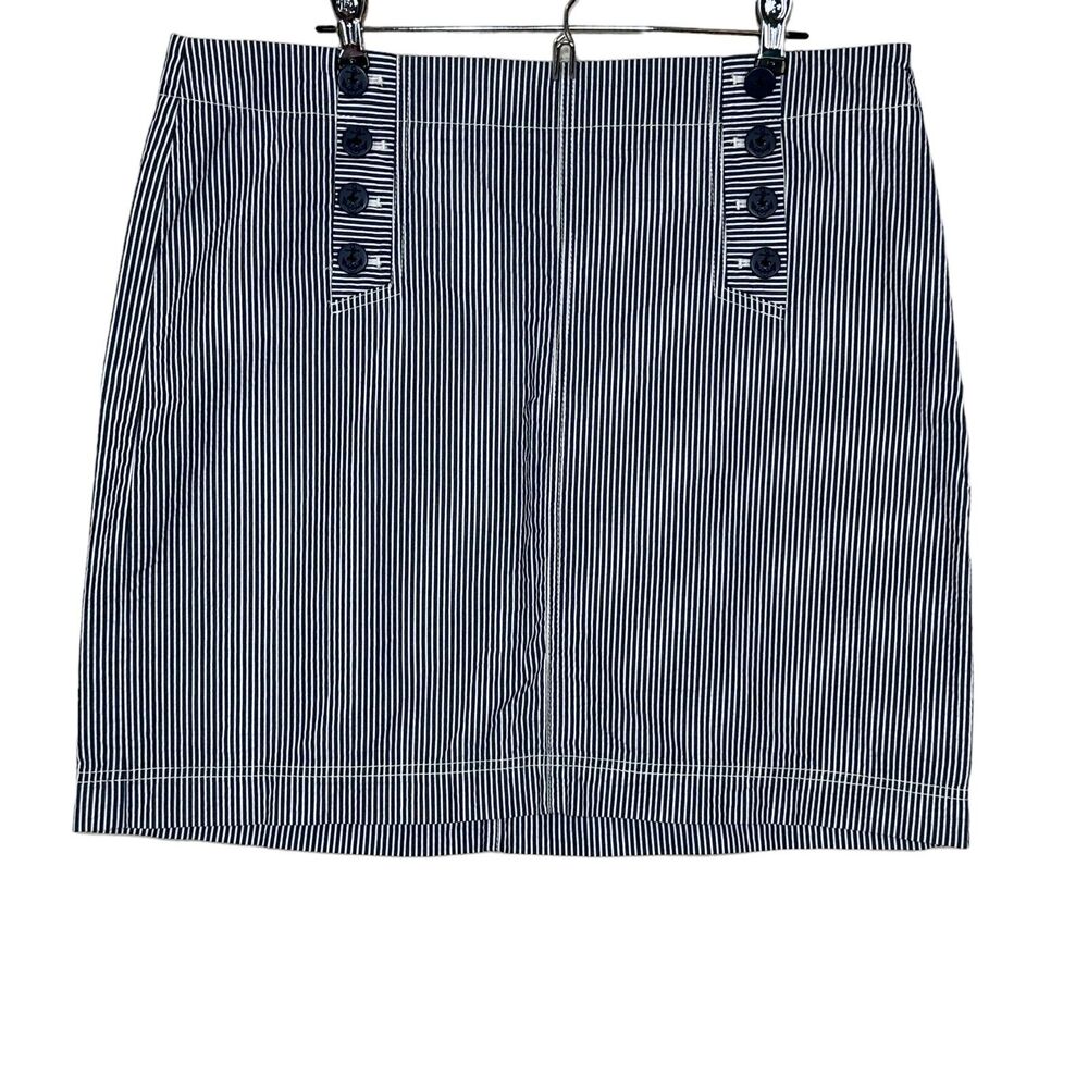 Talbots Petites Striped Lined Mini Skirt Blue & White Women 16P Petites Nautical